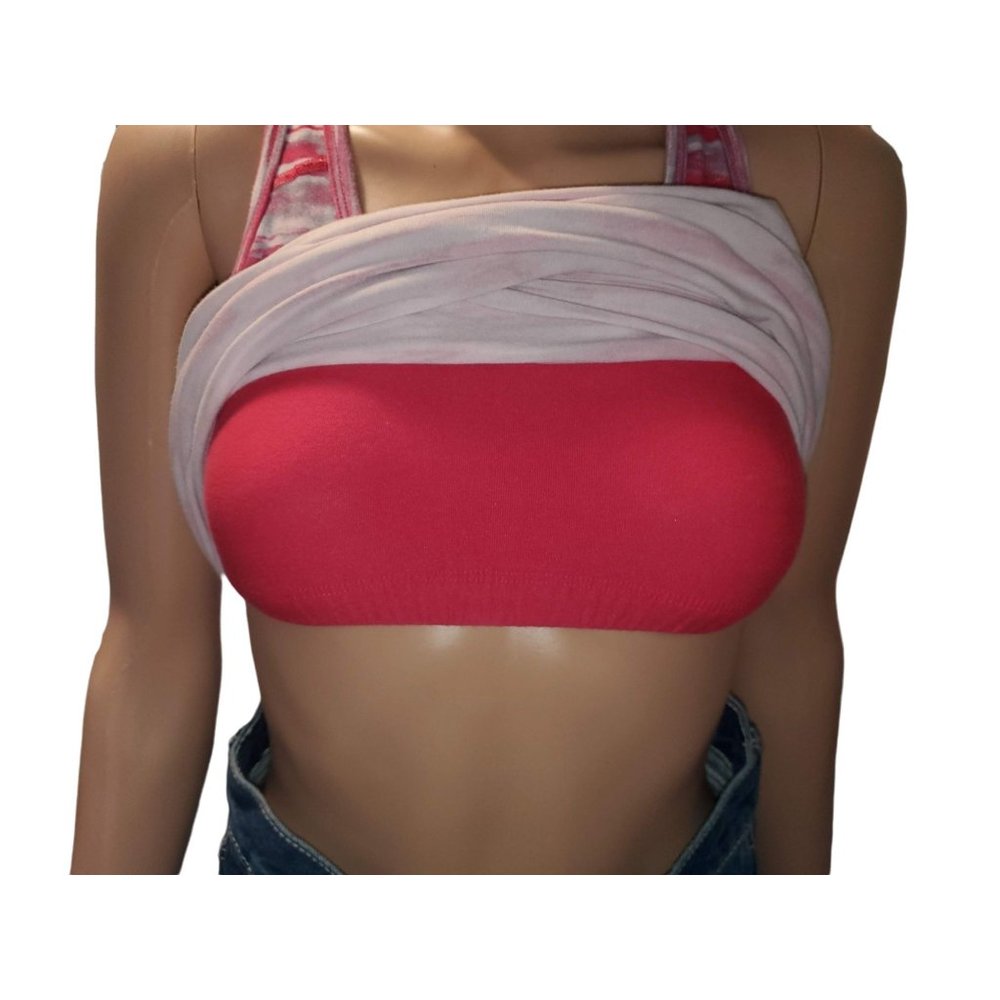 Nike Women's Dri Fit Active Tank with attached bra Sz S in Pink/Gray - Picture 4 of 10